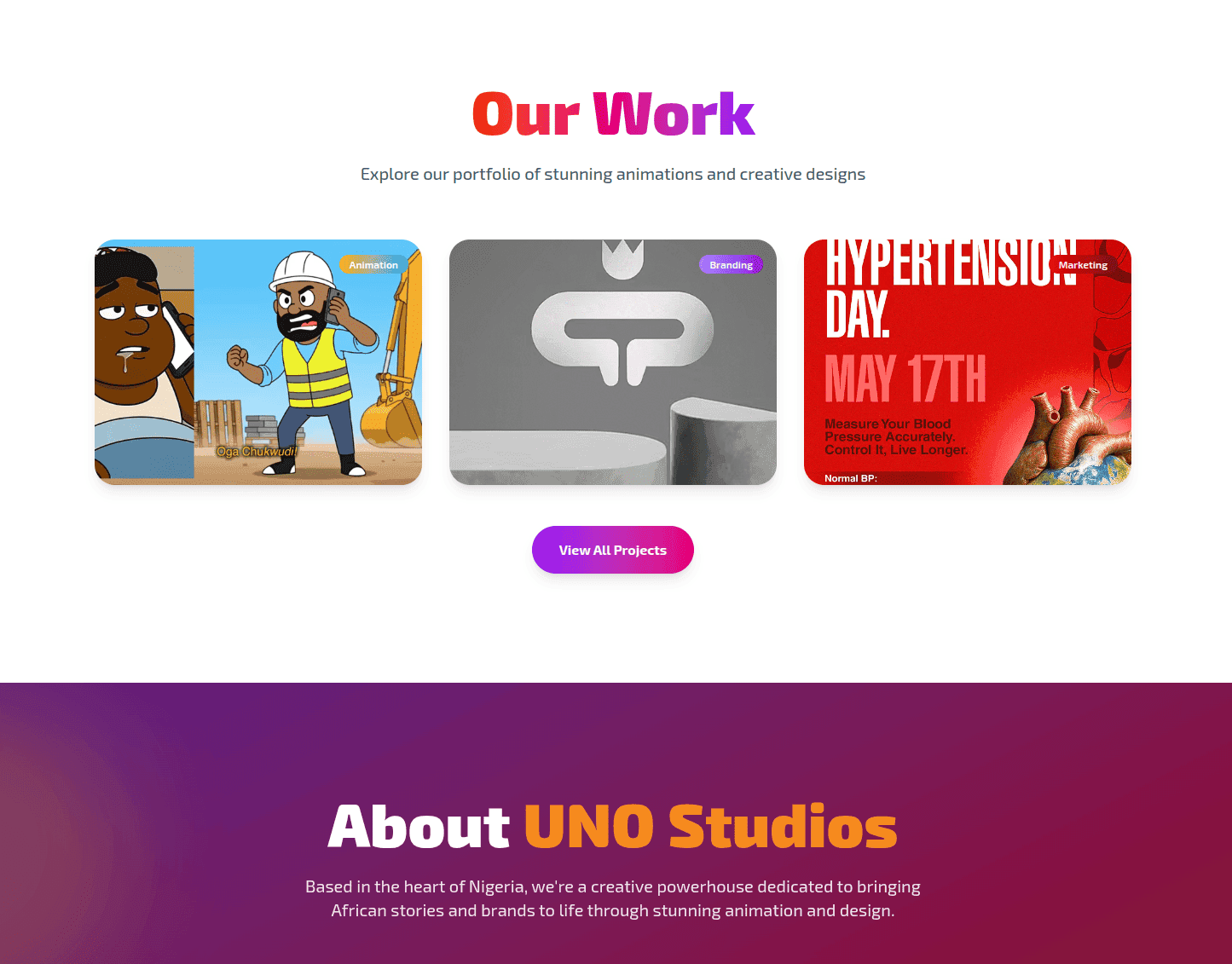 UNO Studios Website